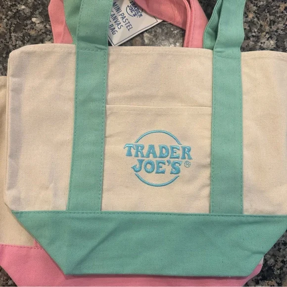 Trader Joe’s pastel mini canvas totes - Picture 2 of 5